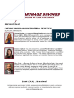 Carthage Savings announces internal promotions