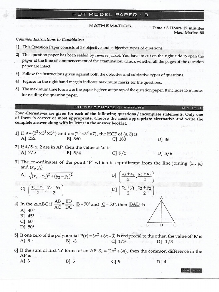 Maths Paper 3 | PDF