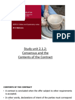 Theme 2 Study Unit 2.1.2 Consensus and Contents of The Contract FEF