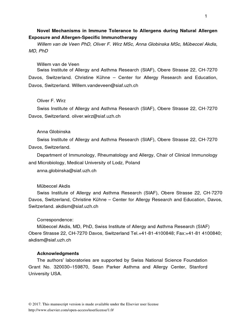 Immune Tolerance Mechanisms in AIT | PDF | T Helper Cell | Allergy