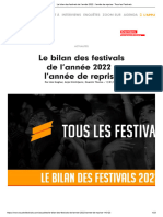 Le Bilan Des Festivals de L'année 2022 - L'année de Reprise - Tous Les Festivals