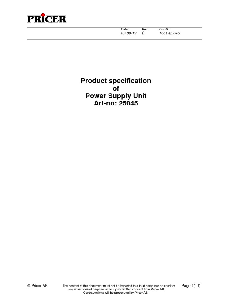 Item 25045 Power Supply | PDF | Mains Electricity | Power Supply