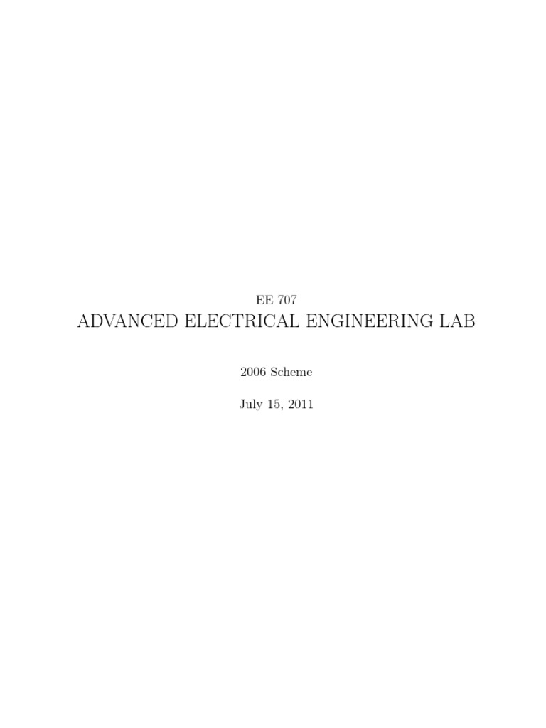 Advanced Electrical Engineering Lab Manual | PDF | Spice | Electrical ...