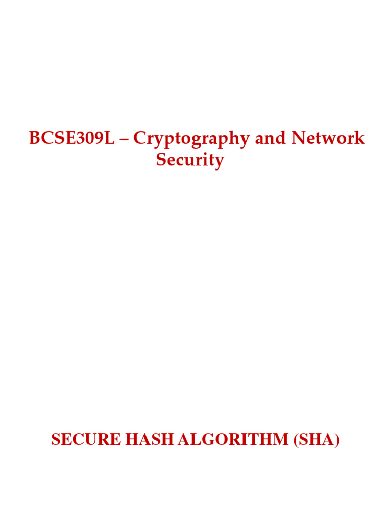 SHA Algorithm Overview in CNS | PDF | Cryptography | Secure Communication