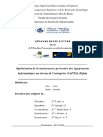 Optimisation de La Maintenance Préventive Des Équipements Informatiques Au Niveau de L'entreprise NAFTAL Béjaia