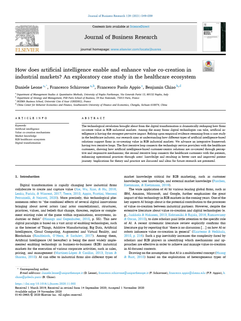 Leone Et Al. Case Study | Download Free PDF | Artificial Intelligence ...