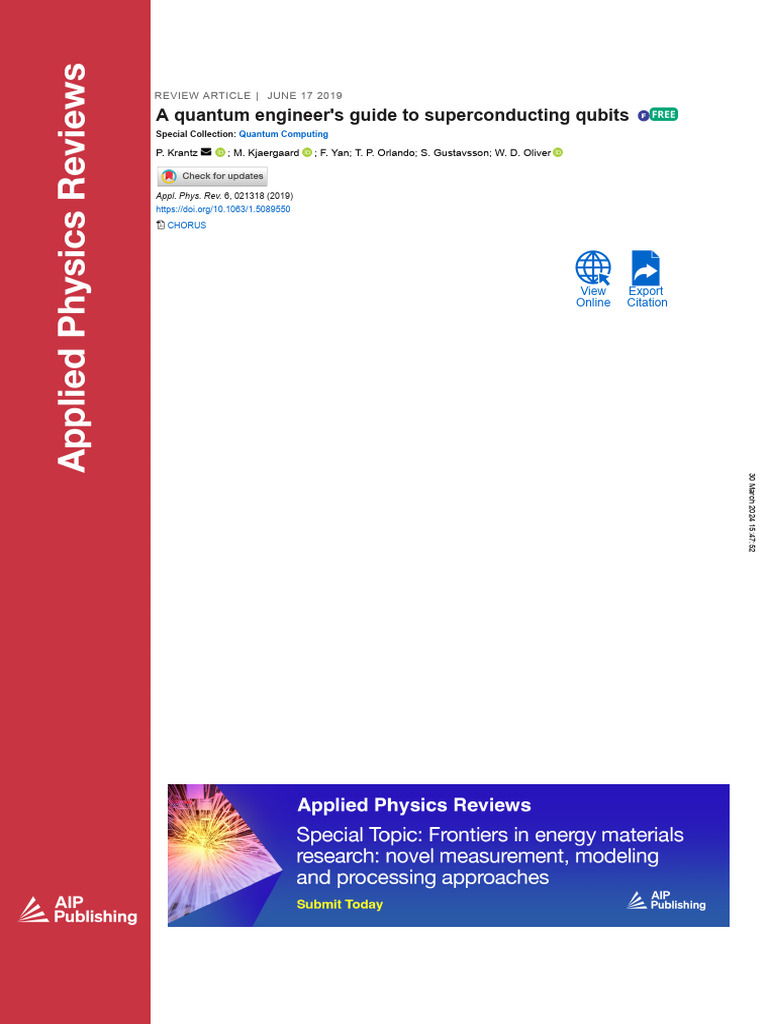 Quantum Engineer's Guide to Qubits | PDF | Quantum Computing ...