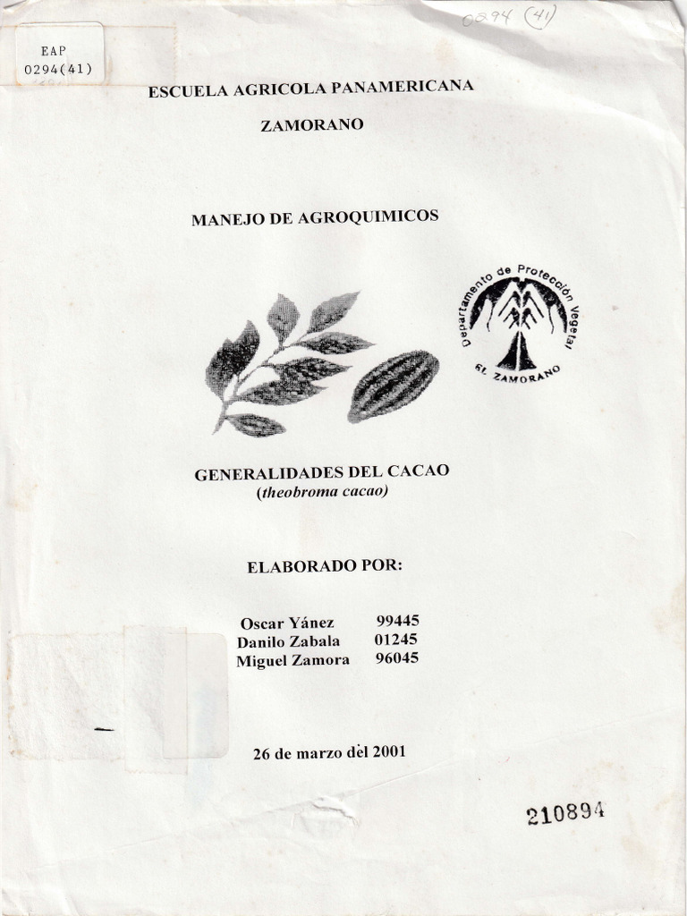 Generalidades Del Cacao Pdf Hierba Plaga Organismo
