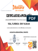 Certificado Florencia Vidal