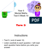 Year 5 Block 3 Mental Maths Test 5 Week 10