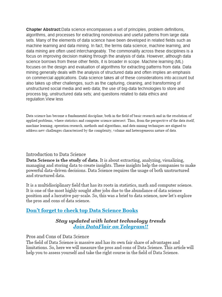 Data Science Pdf Data Science Data