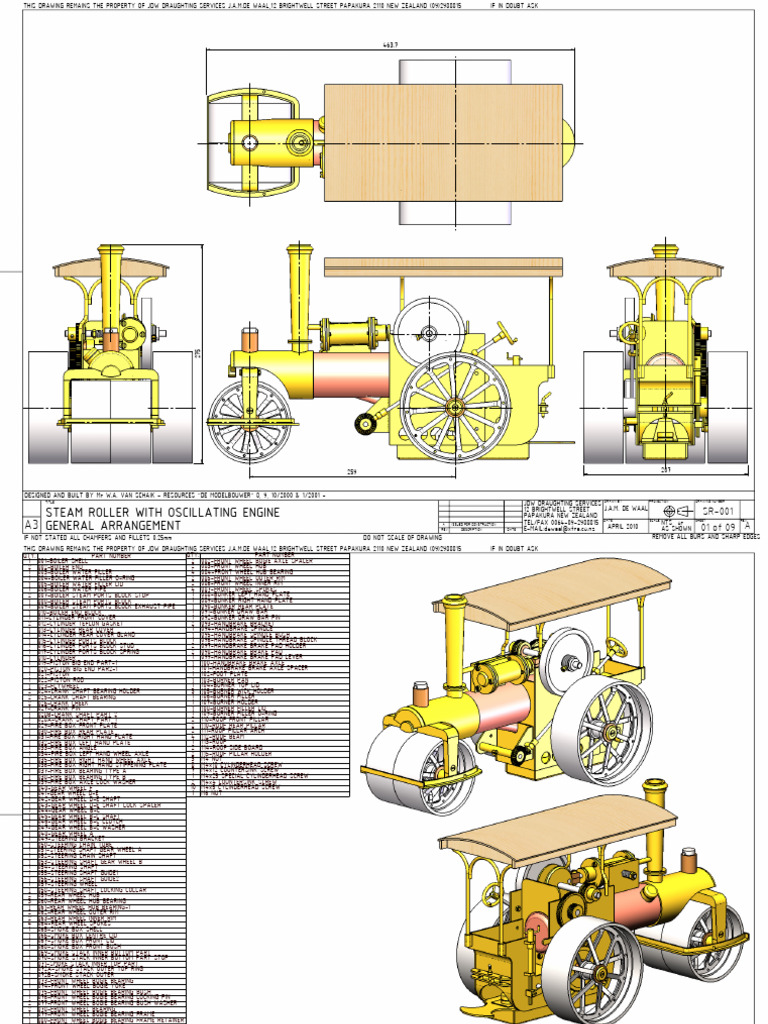Steam Roller General Arrangement Drawing | PDF | Axle | Wheel