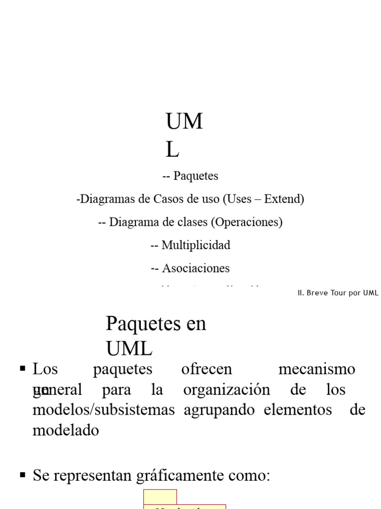 Paquetes y Diagramas en UML | PDF | Caso de uso | Lenguaje de modelado ...