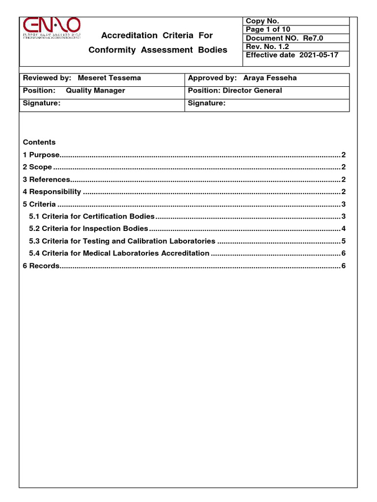 Accreditation Criteria for Assessment Bodies | PDF