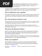 Sylvania Schools Homework Matrix