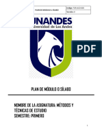 PLAN de MODULO - Metodos y Tecnicas de Estudio_Lic. Guillermo Coronel_Mañana 1-C