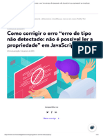 Como Corrigir o Erro - Erro de Tipo Não Detectado - Não É Possível Ler A Propriedade - em JavaScript