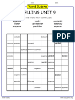 Spelling Unit 9 - Sudoku 1