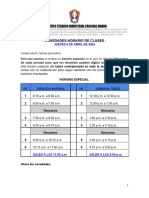 Instituto Técnico Industrial Pascual Bravo: - Novedades Horario de Clases