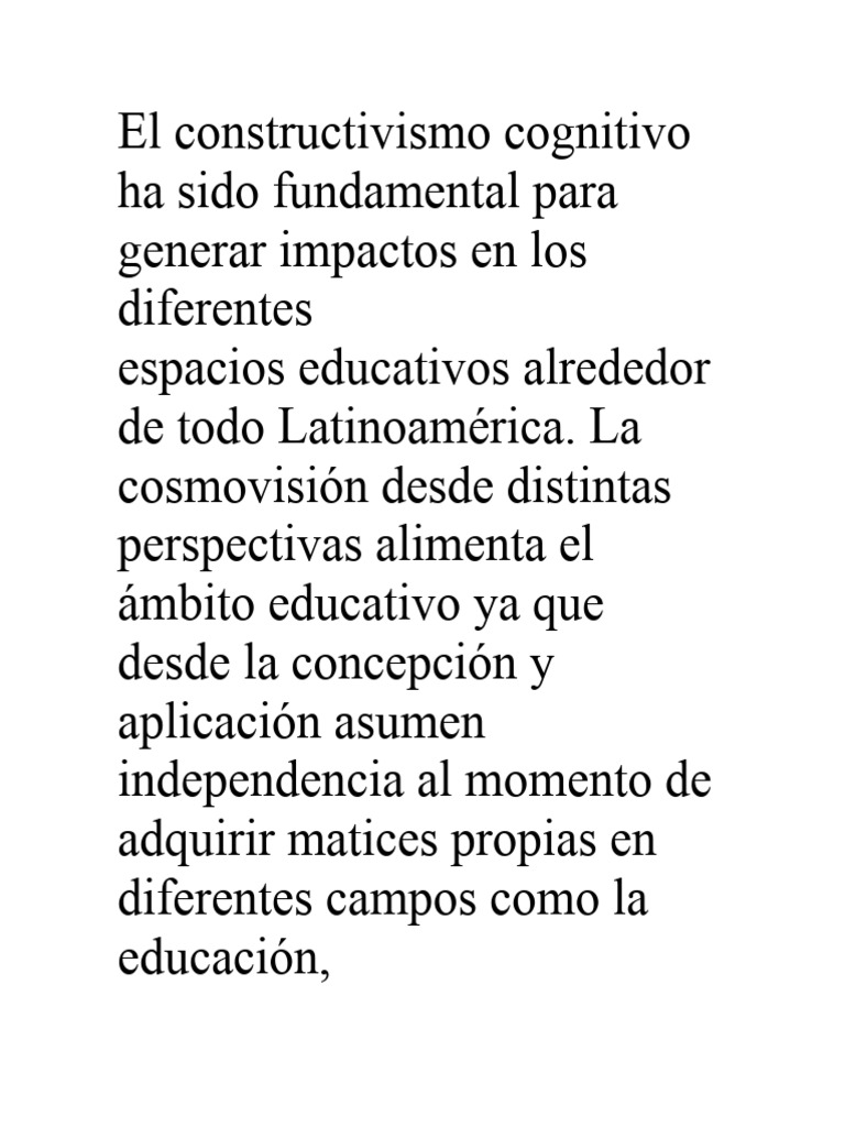 Impacto del Constructivismo en Educación | PDF | Constructivismo ...