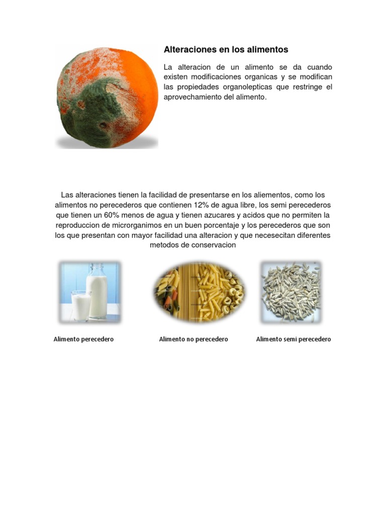 Alteraciones en Los Alimentos | PDF