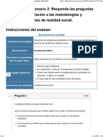 Examen (AAC-5 - ) Cuestionario 2 Responda Las Preguntas Planteadas en Relación A Las Metodologías y