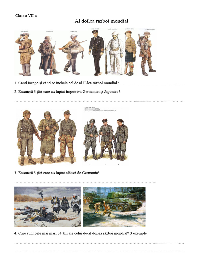 Fisa de Lucru - Al Doilea Razboi Mondial | PDF