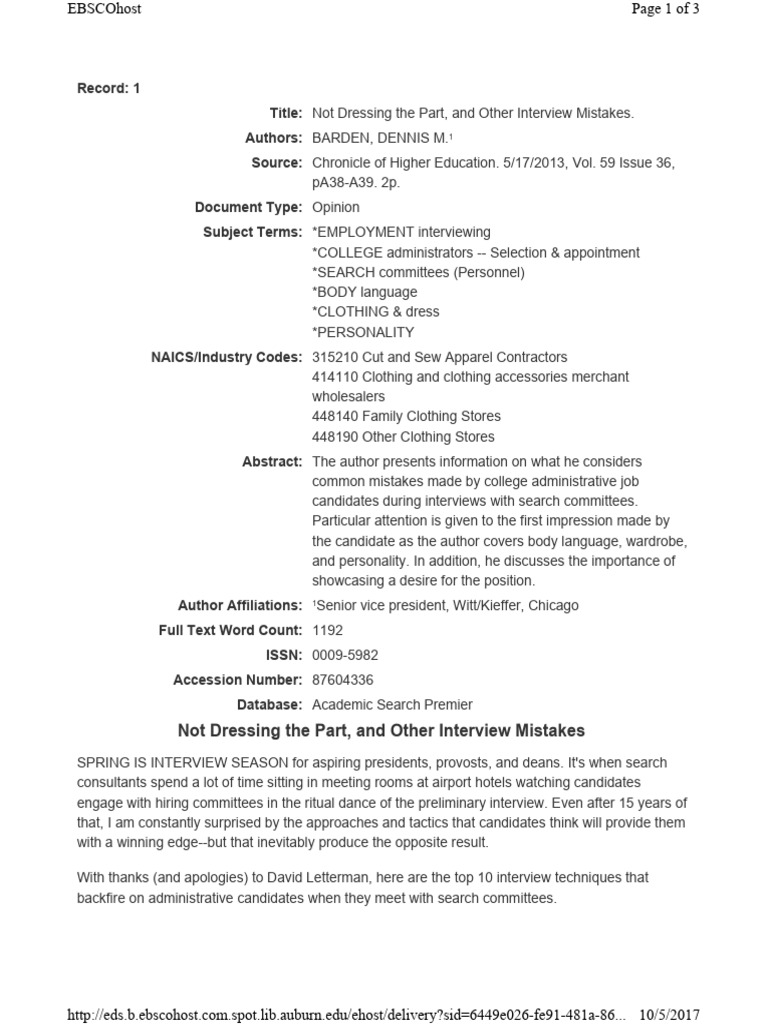 Most Viewed Interview Mistakes