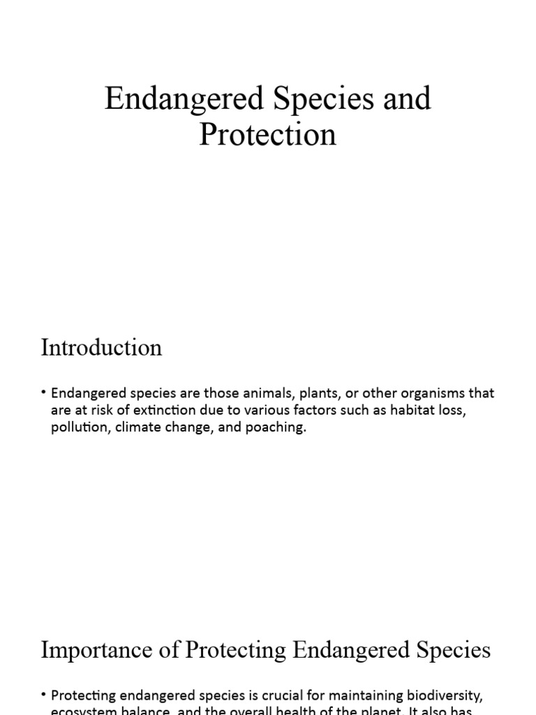 Endangered Species Presentation | PDF