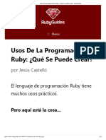 Usos de La Programación Ruby - ¿Qué Se Puede Crear - RubyGuías