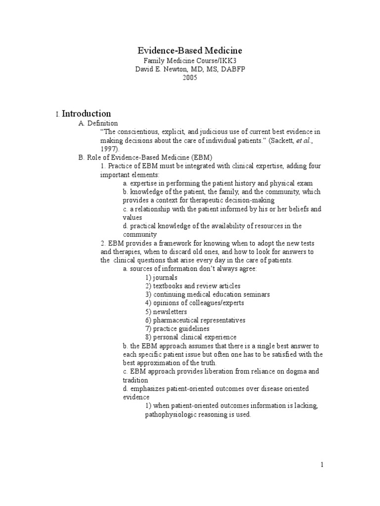Understanding Evidence-Based Medicine | PDF | Evidence Based Medicine ...