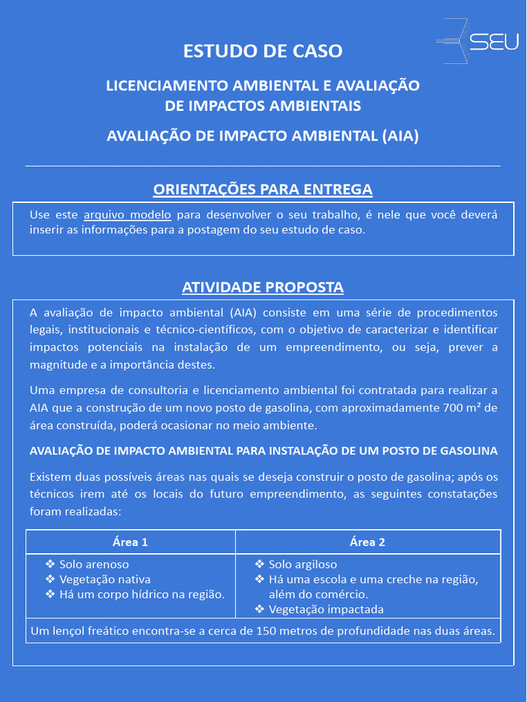 Avaliação de Impacto Ambiental de Posto | PDF | Ambiente natural ...