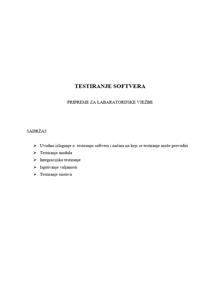 Upute za provođenje testiranja | PDF