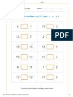 Easily: Compare Numbers To 20 (Use )