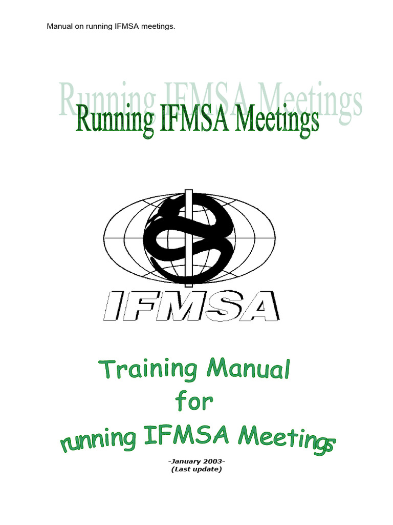 Manual On Running Ifmsa Meeting Pdf Committee United Nations