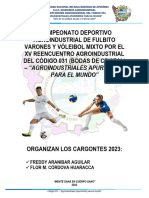 Bases de Fulbito y Vóley Del I Campeonato Deportivo Agroindustrial 2023 - Oficial