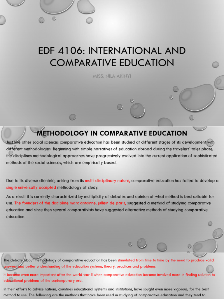Methodology in Comparative Education 1 | PDF | Methodology | Sociology