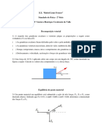 Simulado de Física - 2ª série - 1° bimestre