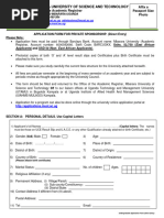 Application Form Undergraduate (Direct Entry)