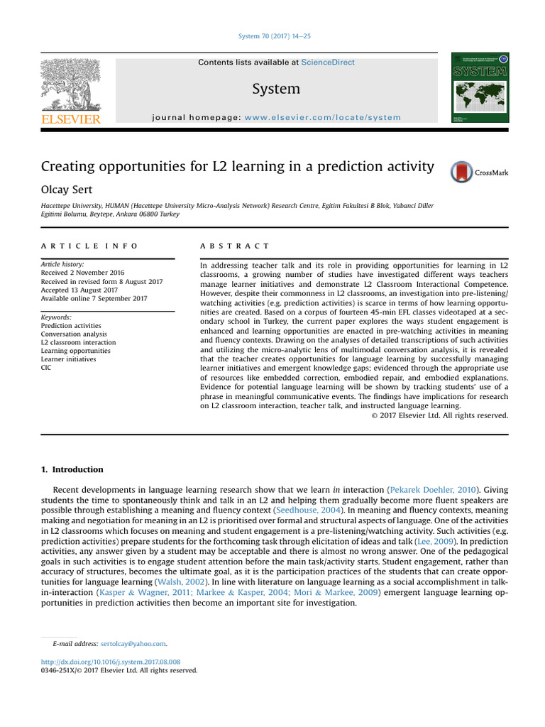 OPTIONAL - Creating Opportunities For l2 Learning in A Prediction ...