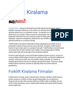 Forklift Kiralama