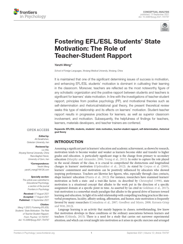 Students Learning Motivation - Optional | PDF | Learning | Motivational