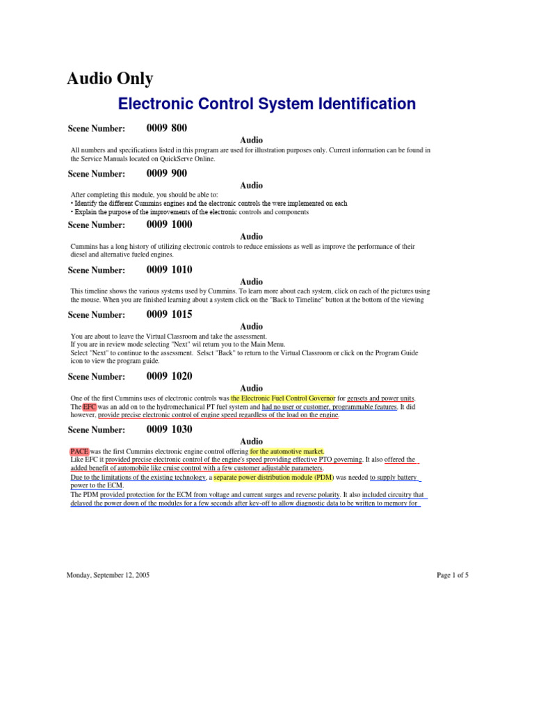 Audio Only: Electronic Control System Identification | PDF | Vehicle ...