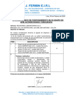 J. Fermin E.I.R.L: Informe Técnico de Funcionamiento de 03 Equipo de Aire Acondicionado Tomografia