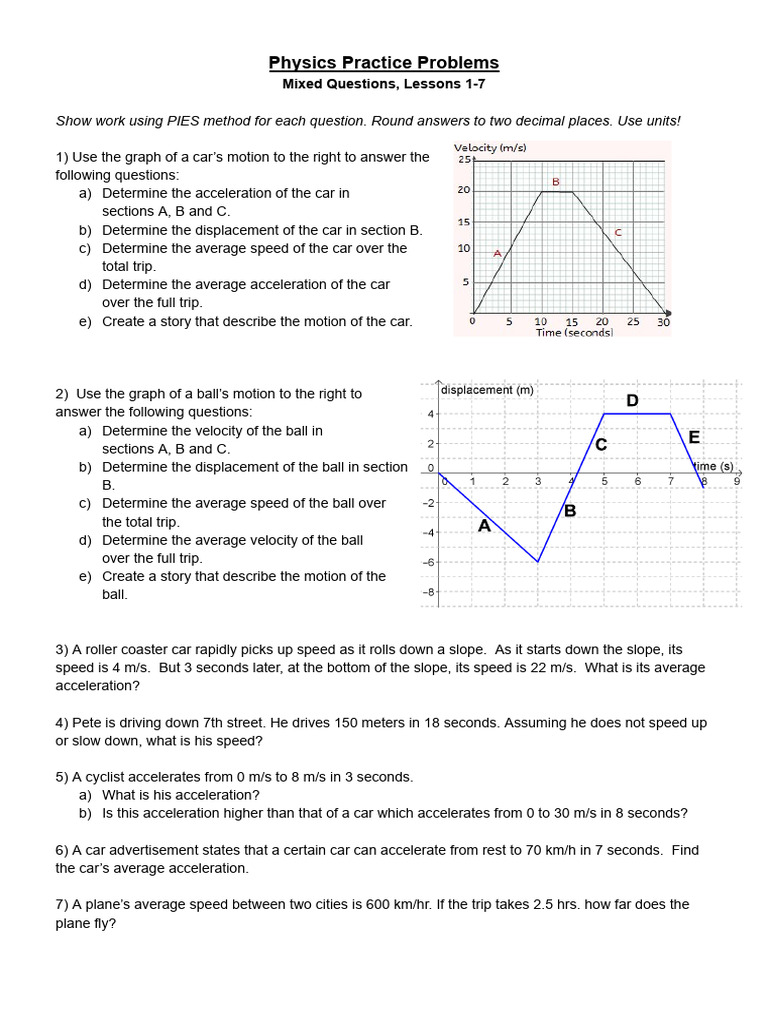 Study Guide Pdf Speed Acceleration