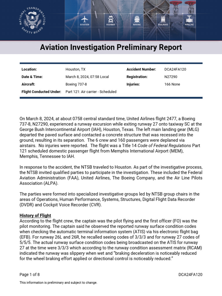 IAH Runway Excursion: United 2477 | PDF | Flight Recorder | Runway