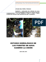 Estudio Hidrologico de Las Fuentes de Agua Cas. La Union