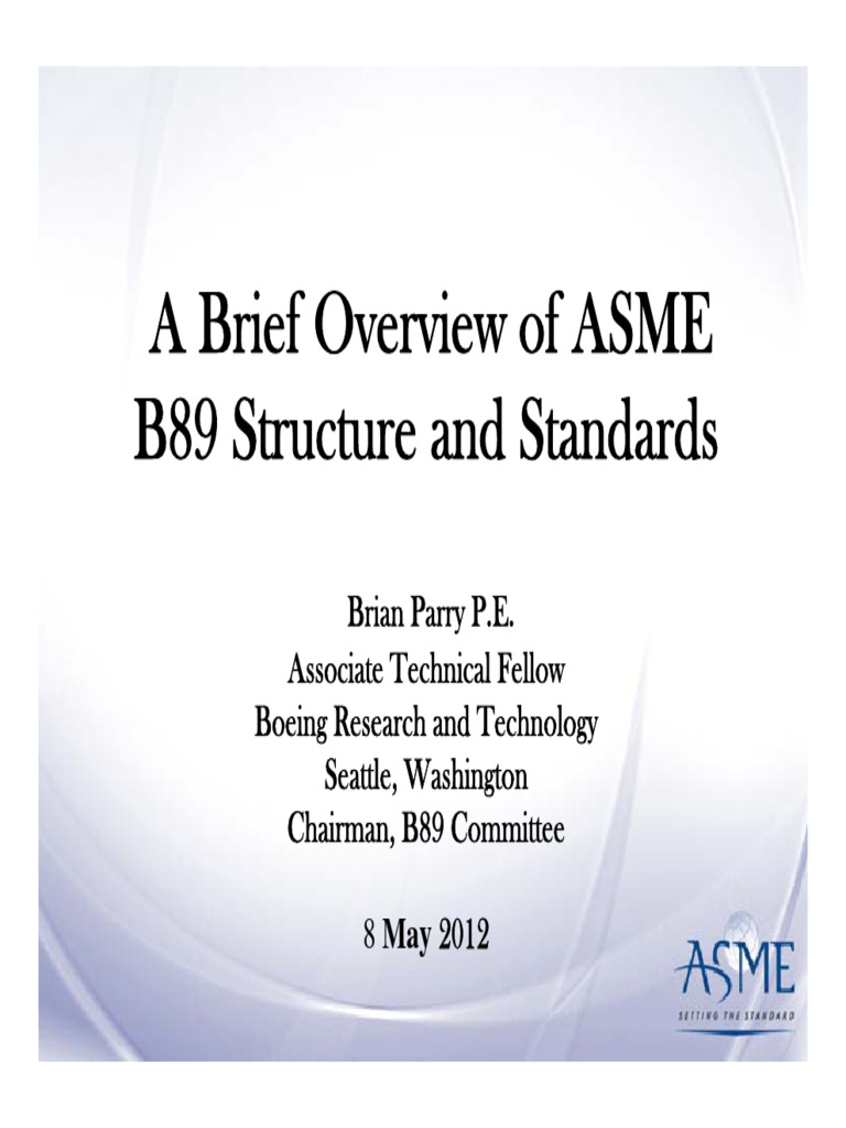 Overview of ASME B89 Standards | PDF | Metrology | Science