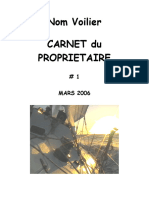 Voilier CARNET Du PROPRIETAIRE