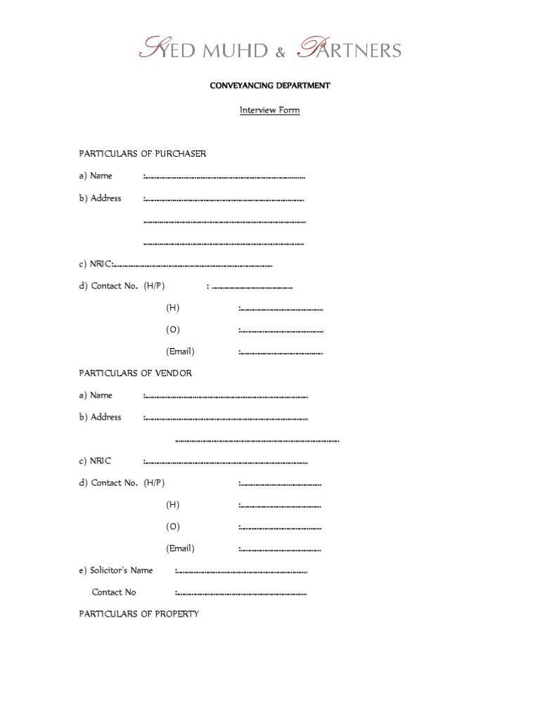 Item 2. Interview Form | PDF